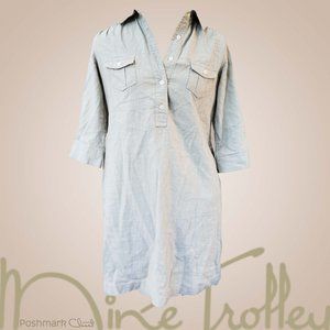 MT Old Navy Beige Tan Linen Safari Dress